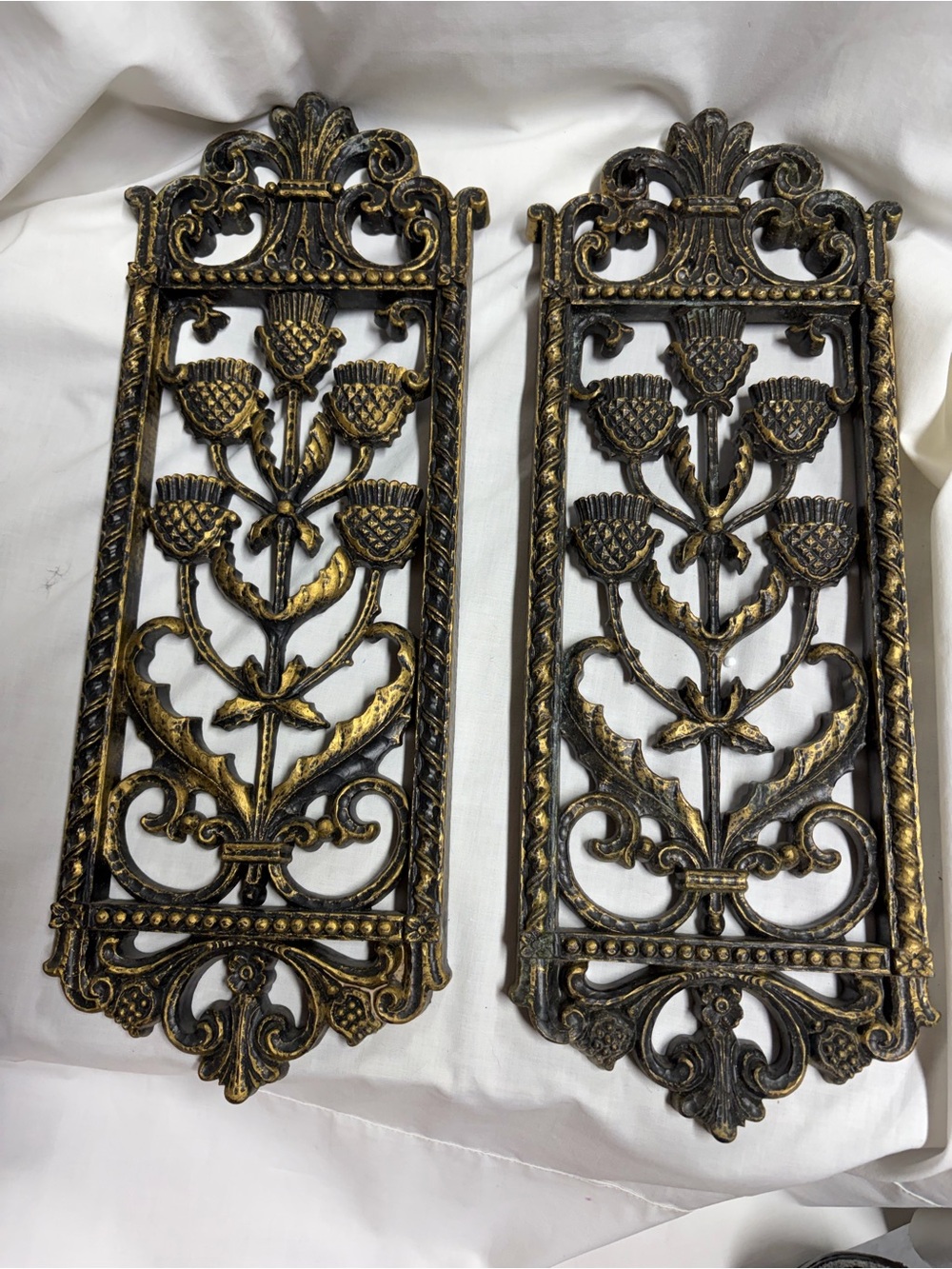 Vintage Homco Hanging Wall Decor 70s Faux Wrought Iron